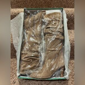 Hot in Hollywood Taupe Suede Knee High Boots